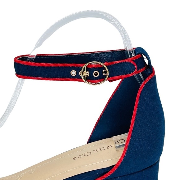 Charter Club Ruue Navy Canvas Womens Heels Size Left 9.5M Right 8.5M - Picture 6 of 10